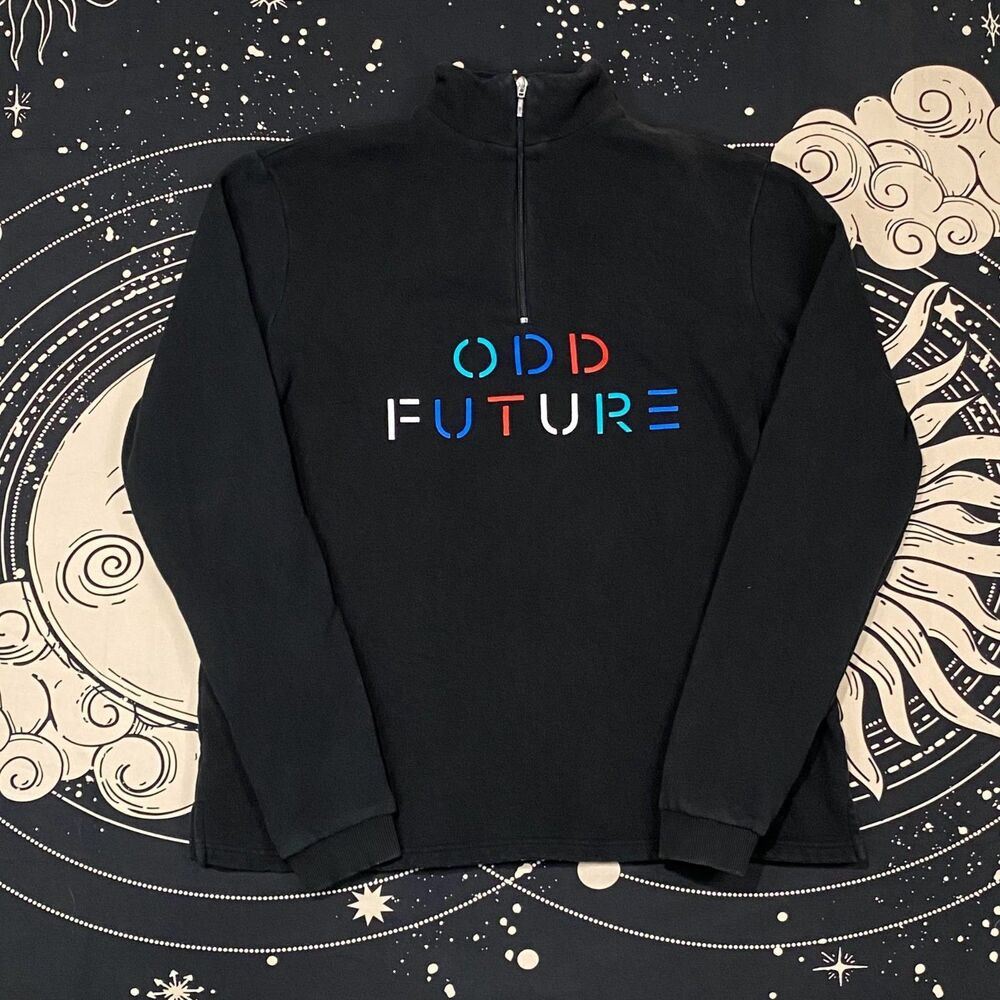 Odd Future Quarter Zip Long Sleeve Sweater Mens Large Vintage Skate Hip Hop